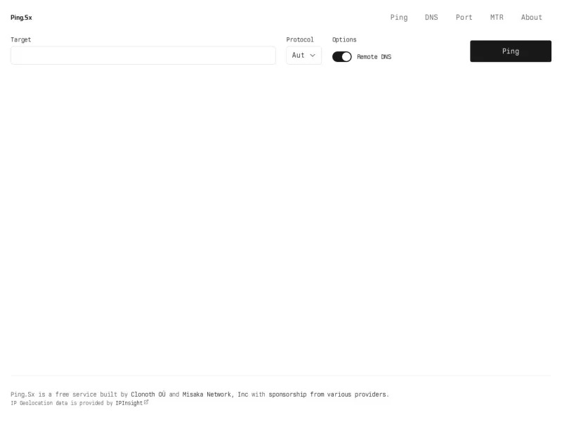 PingSX 网站预览截图
