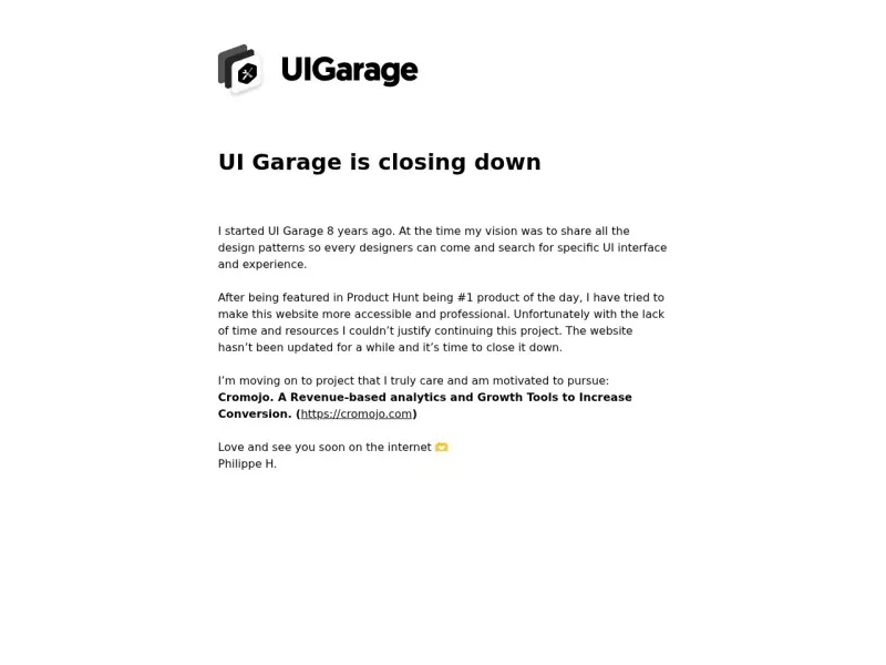 UI Garage 网站预览截图