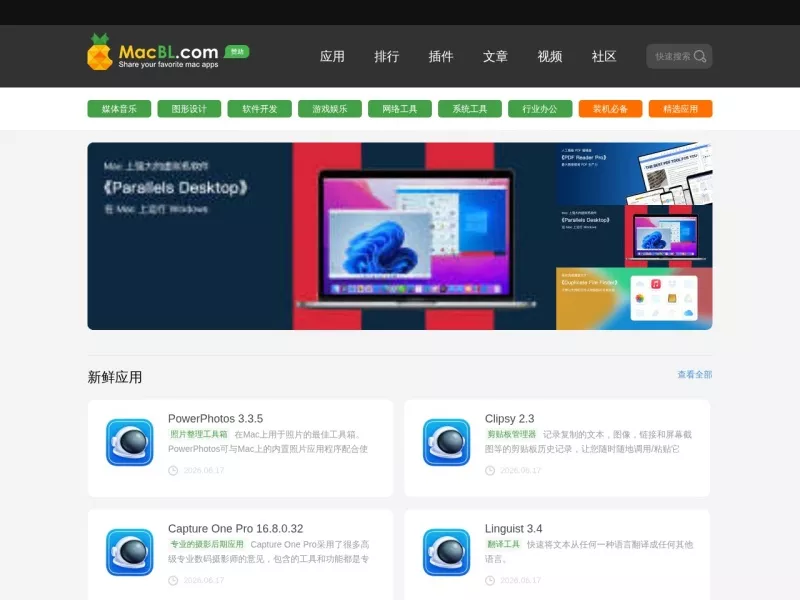 马可菠萝 网站预览截图