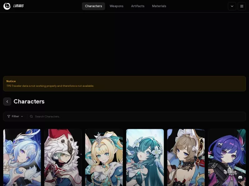 Lunaris 网站预览截图