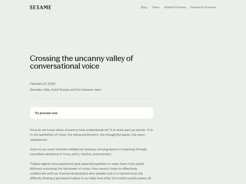 Sesame CSM 网站预览截图