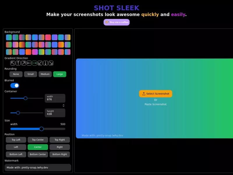 SHOT SLEEK 网站预览截图
