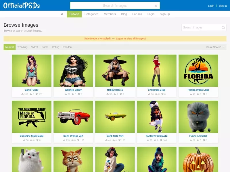 OfficialPsds 网站预览截图