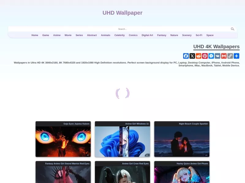 UHD Wallpaper 网站预览截图
