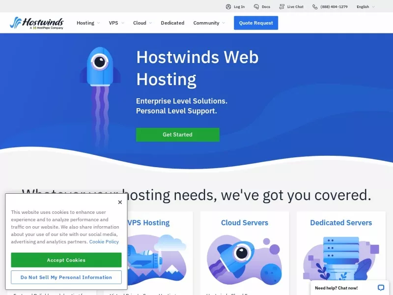 Hostwinds 网站预览截图