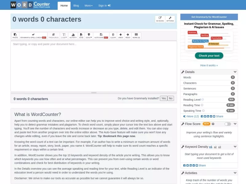WordCounter 网站预览截图