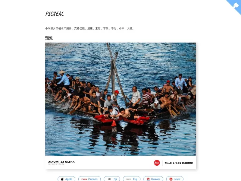 PICSEAL 网站预览截图