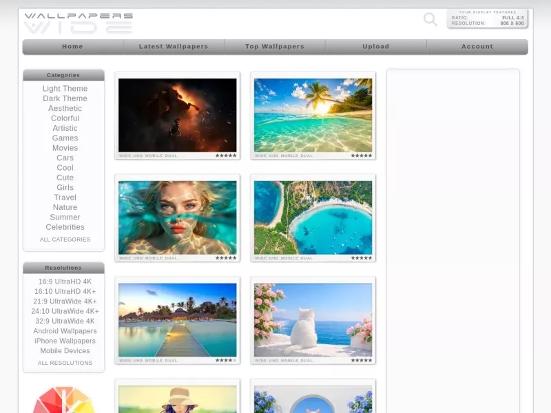 WallpapersWide 网站预览截图