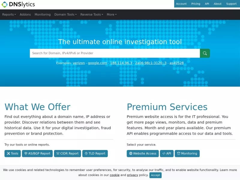DNSlytics 网站预览截图