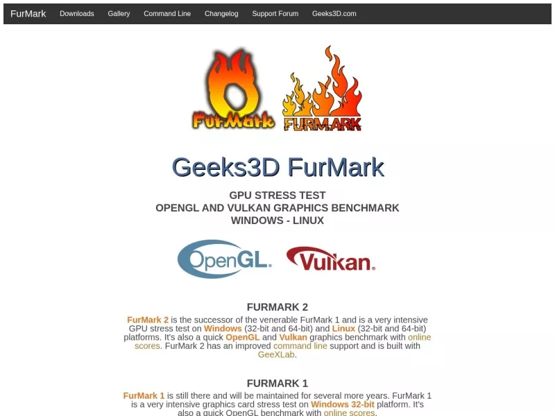 FurMark(甜甜圈) 网站预览截图