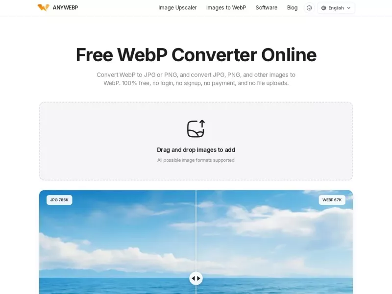 AnyWebP 网站预览截图