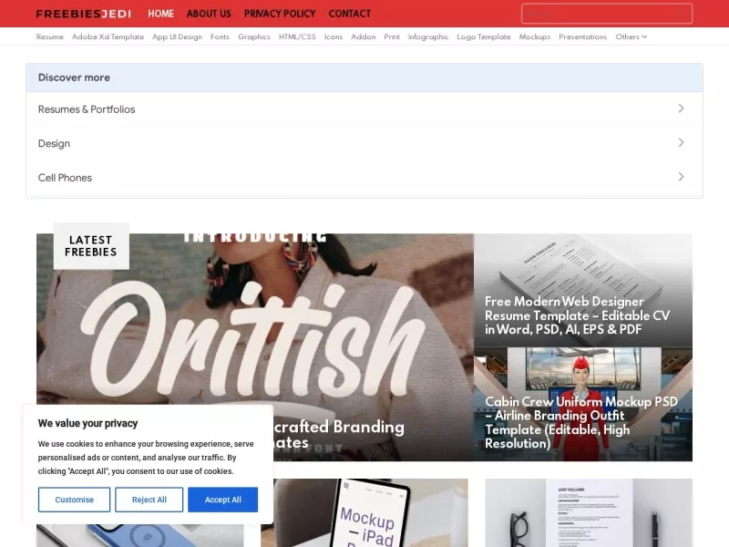 FreeBiesjedi 网站预览截图