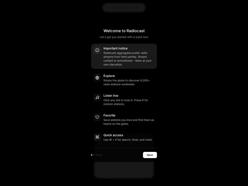 Radiocast 网站预览截图