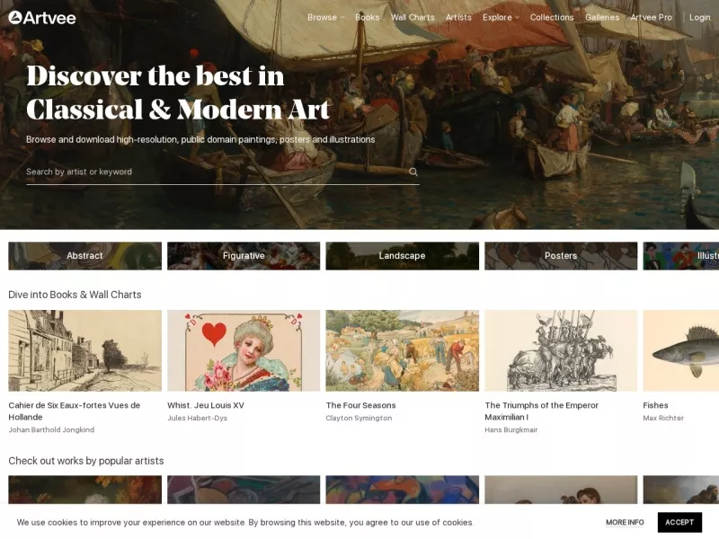 Artvee 网站预览截图