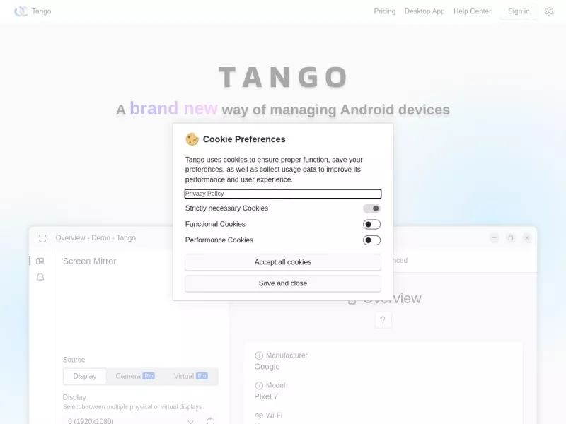 Tango 网站预览截图