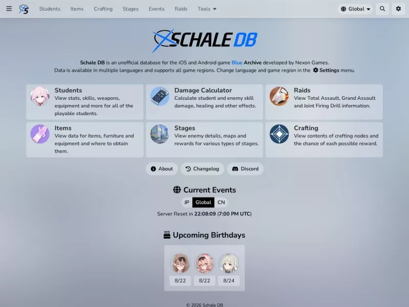 Schale DB 网站预览截图