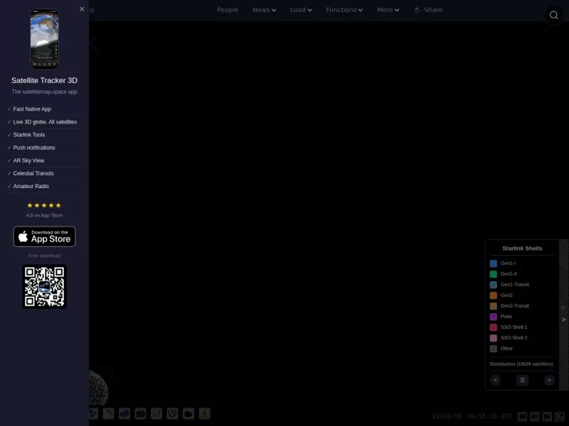 星链卫星覆盖图 网站预览截图