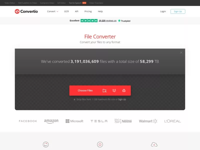Convertio 网站预览截图