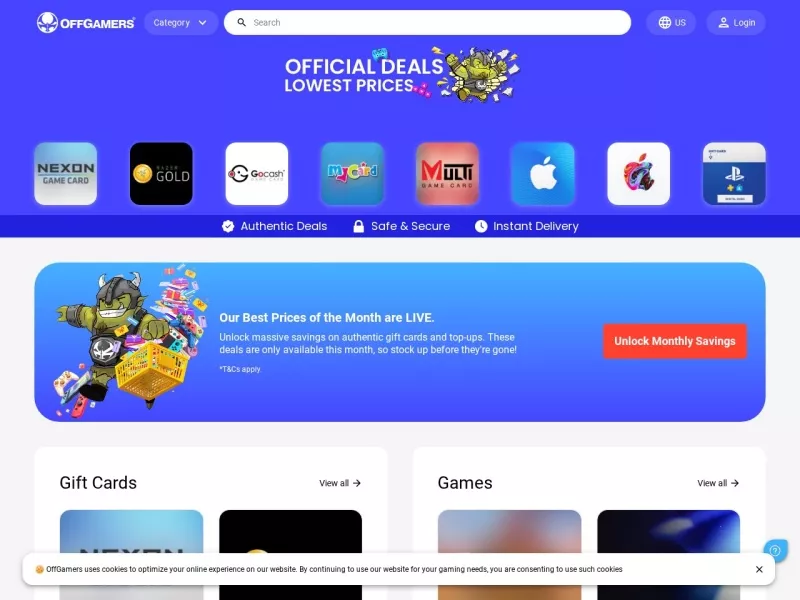 OffGamers 网站预览截图