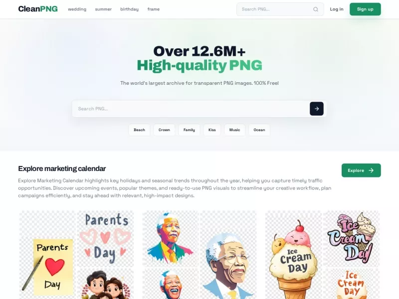 CleanPNG 网站预览截图