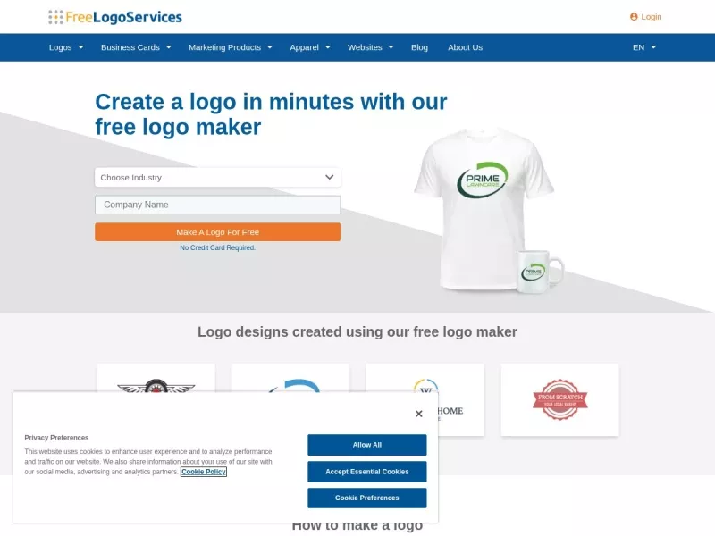 FreeLogoServices 网站预览截图