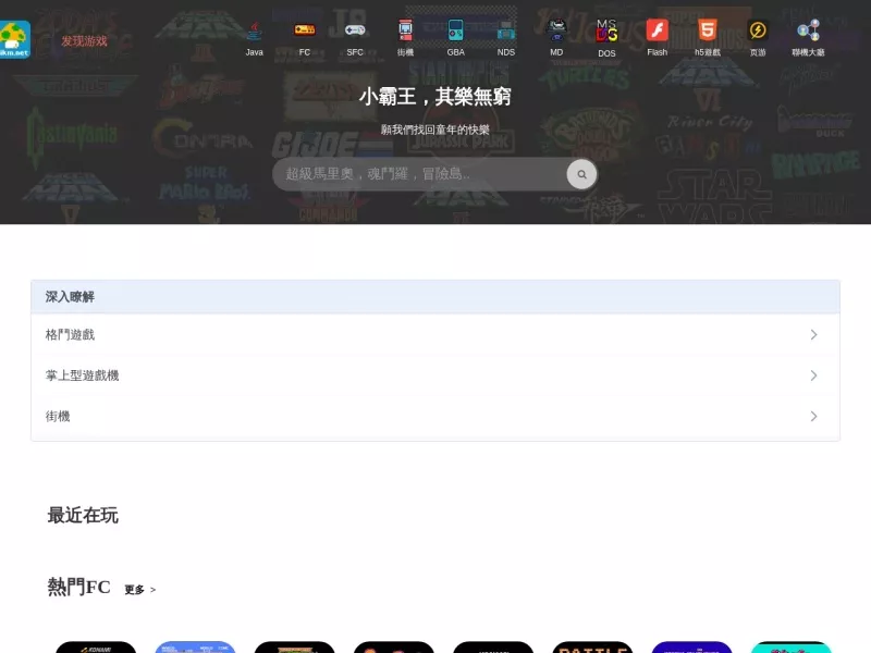 小霸王,其乐无穷 网站预览截图