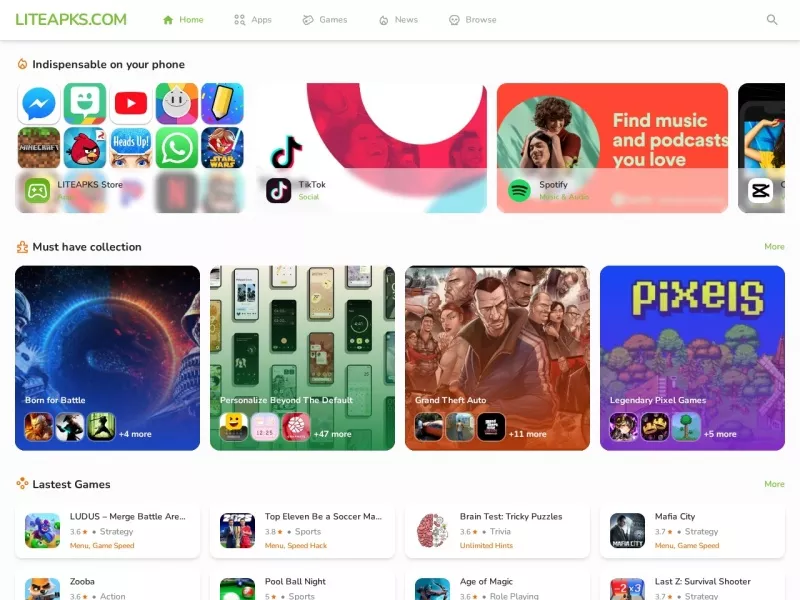 LITEAPKS 网站预览截图