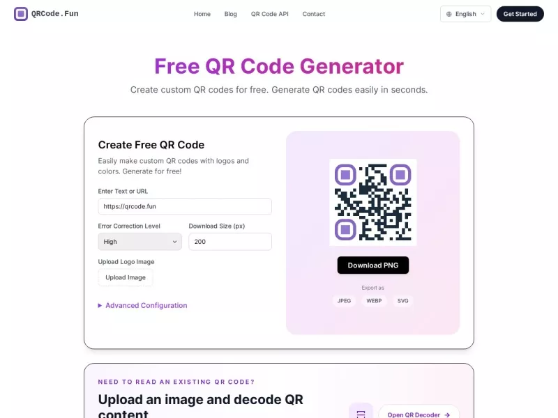 QRCode.Fun 网站预览截图