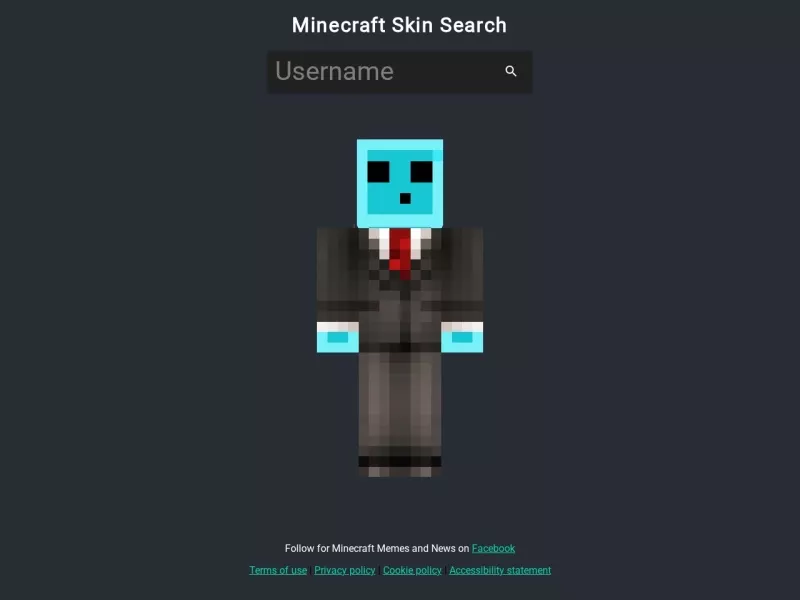 Minecraft Skin Search 网站预览截图