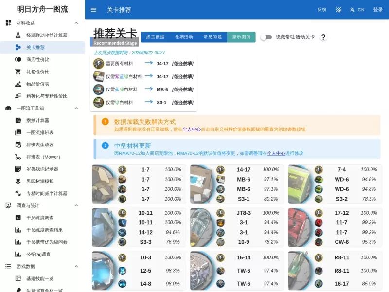 明日方舟一图流 网站预览截图