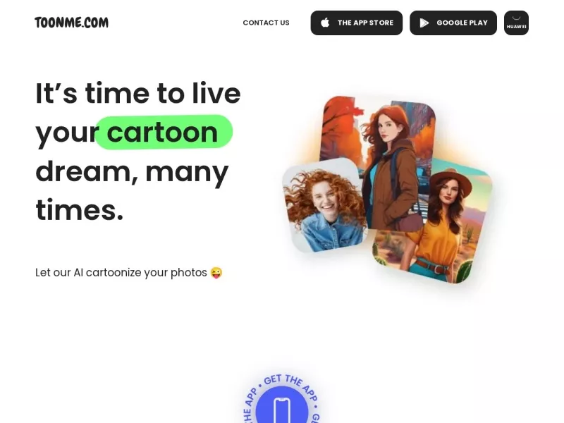 Toonme卡通照片生成 网站预览截图
