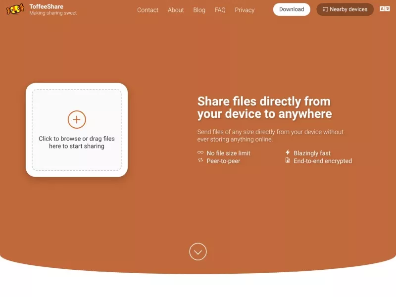 ToffeeShare 网站预览截图