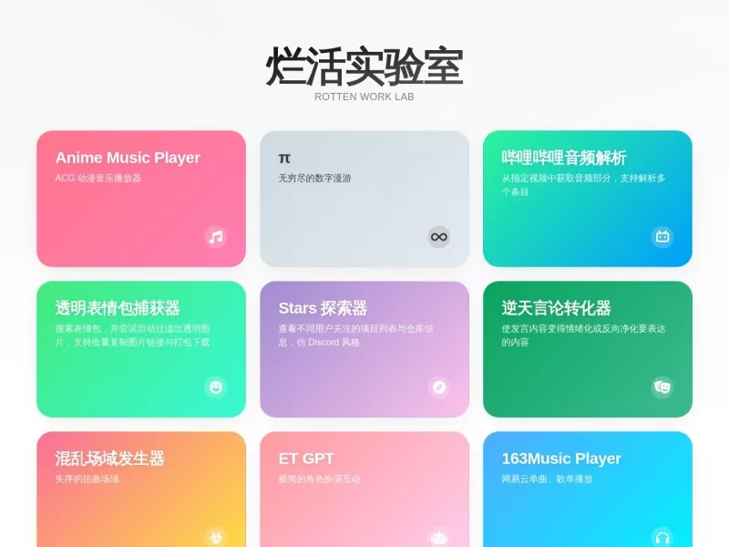 烂活实验室 网站预览截图