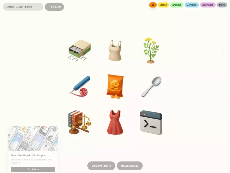 The Thiings Collection 网站预览截图