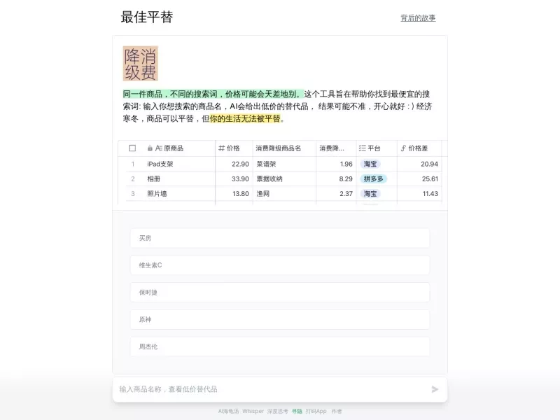 最佳平替 网站预览截图