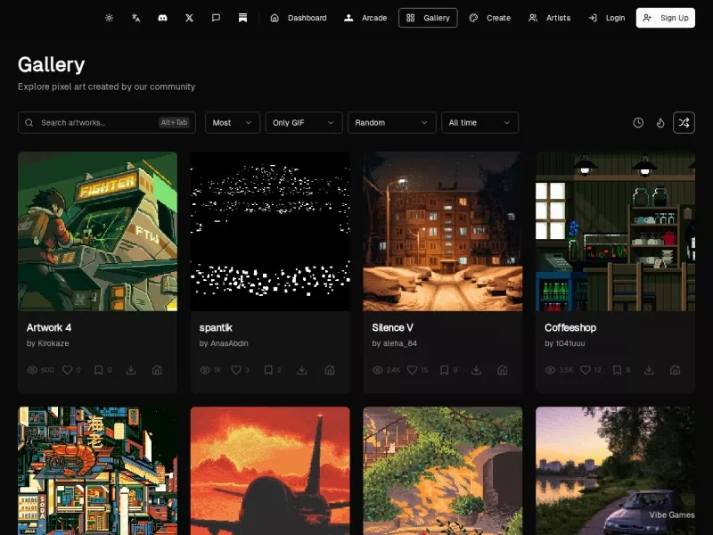 8bitdash Gallery 网站预览截图