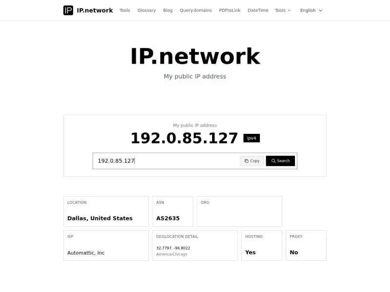 IP.network 网站预览截图