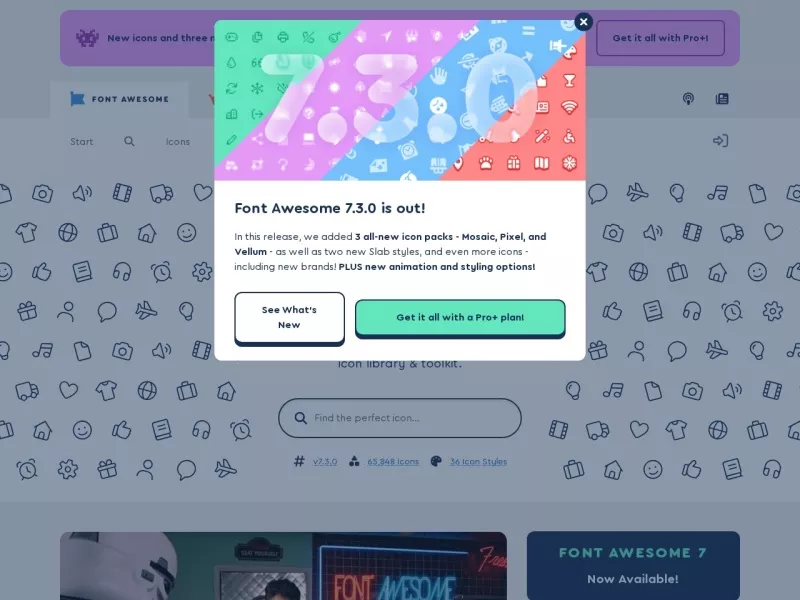 Font Awesome 网站预览截图