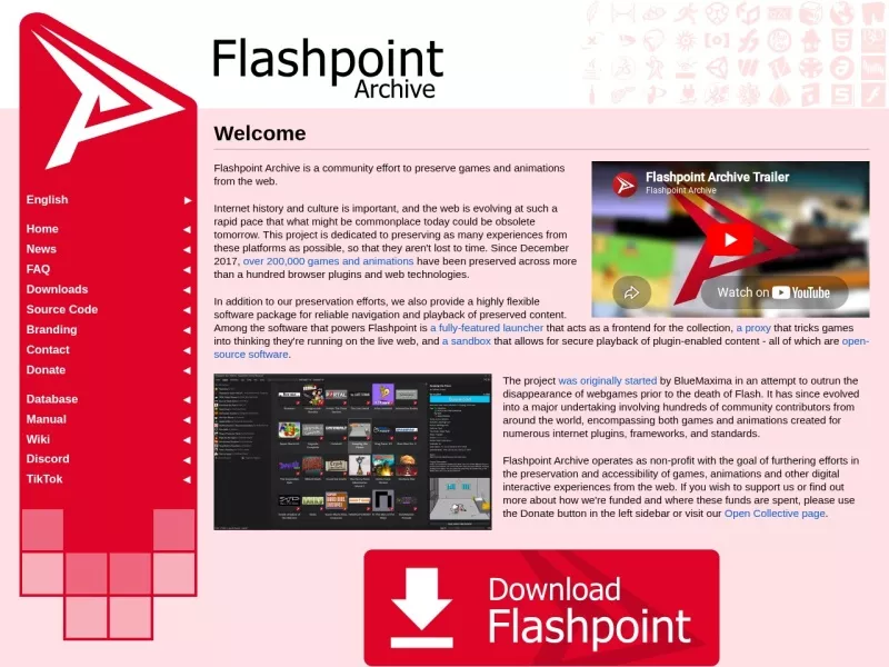 Flashpoint 档案馆 网站预览截图
