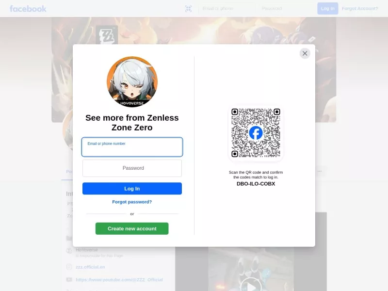 绝区零英文Facebook 网站预览截图
