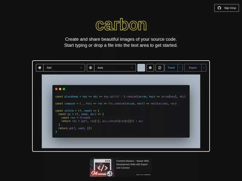 Carbon 网站预览截图