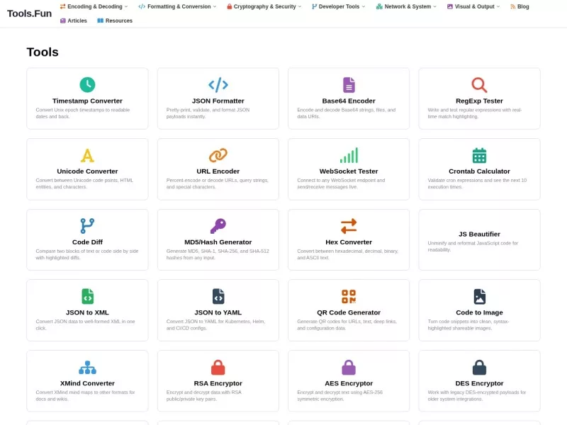 ToolsFun工具箱 网站预览截图