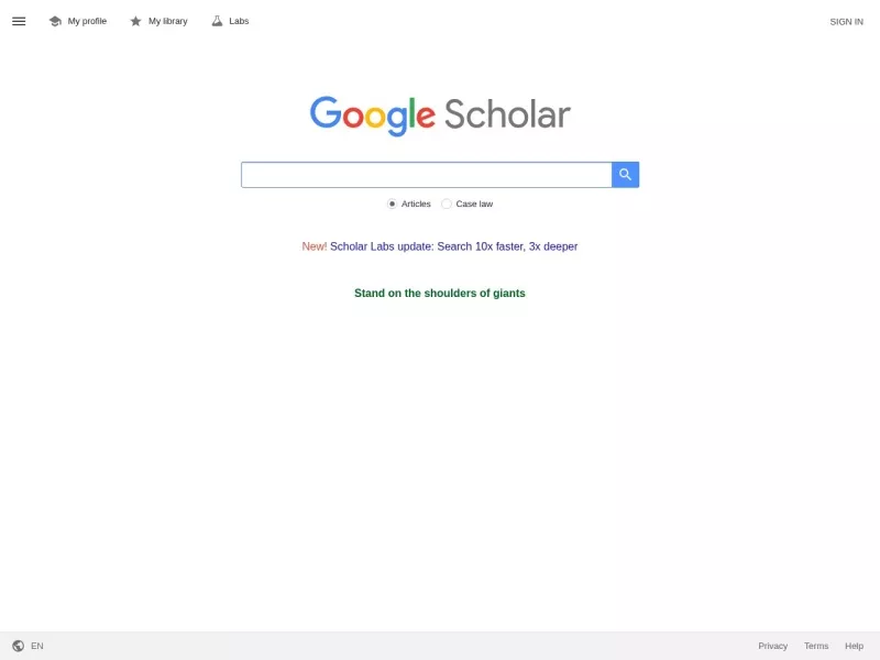 谷歌学术搜索 网站预览截图