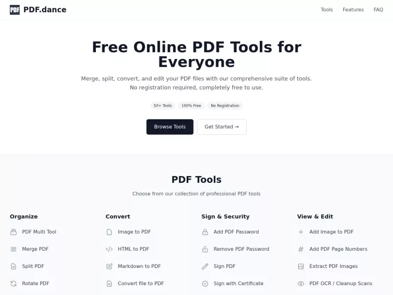 PDF.Dance 网站预览截图