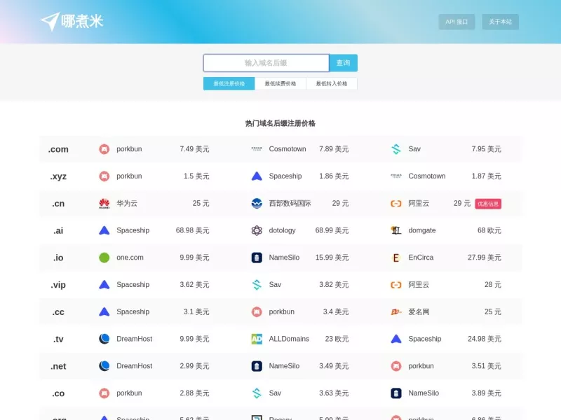 哪煮米 网站预览截图