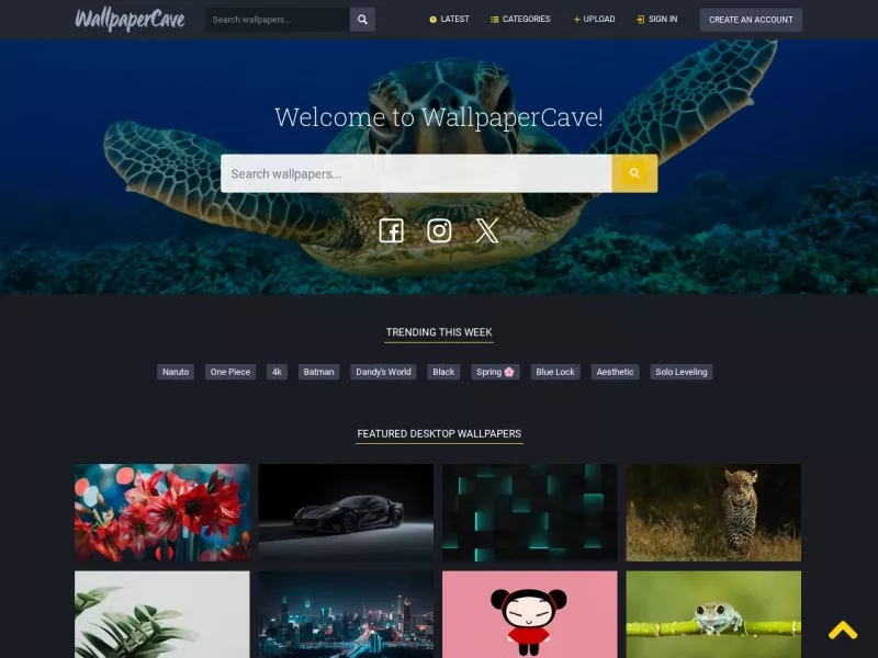 WallpaperCave 网站预览截图