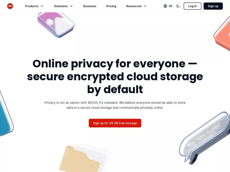 MEGA盘 网站预览截图