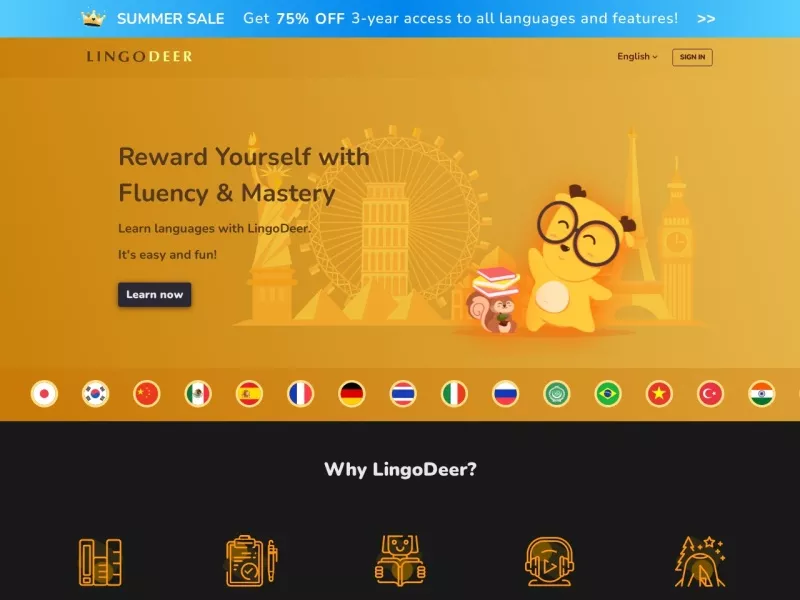 LingoDeer 网站预览截图