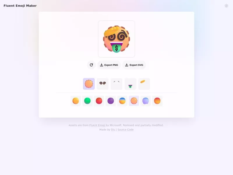 Fluent Emoji Maker 网站预览截图