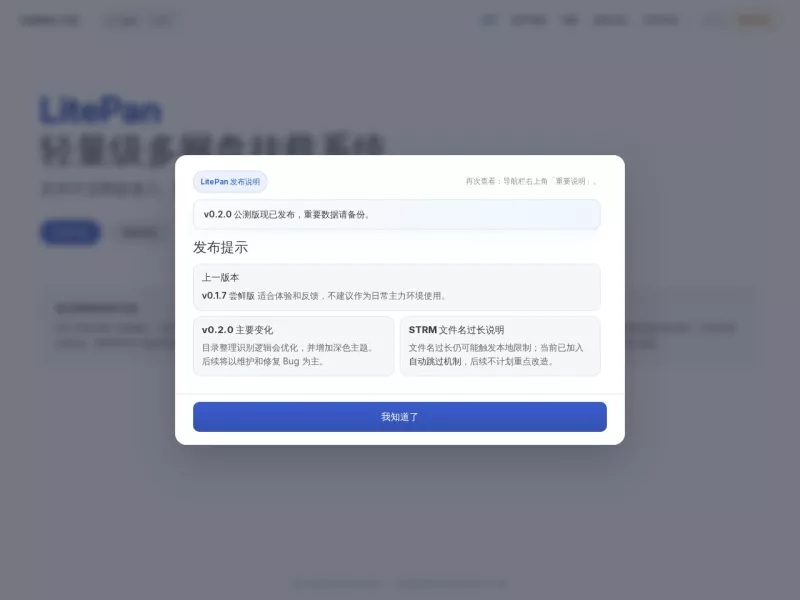 LitePan 网站预览截图